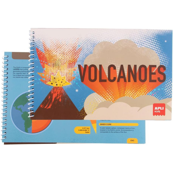 Jeu éducatif - Apprendre la terre et les volcans - 35 aimants + 1 livret - Dès 5 ans - Apli