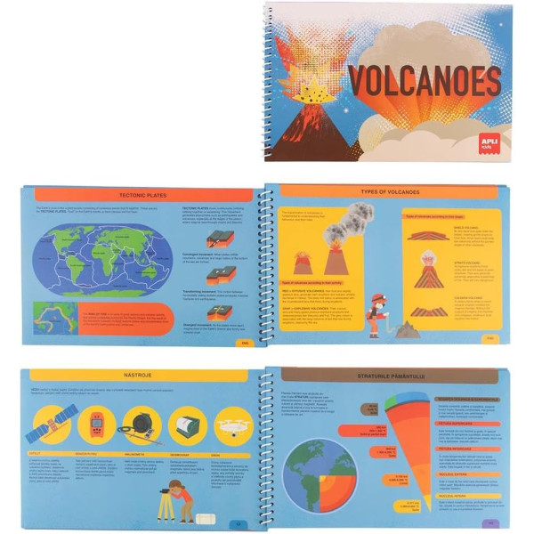 Jeu éducatif - Apprendre la terre et les volcans - 35 aimants + 1 livret - Dès 5 ans - Apli