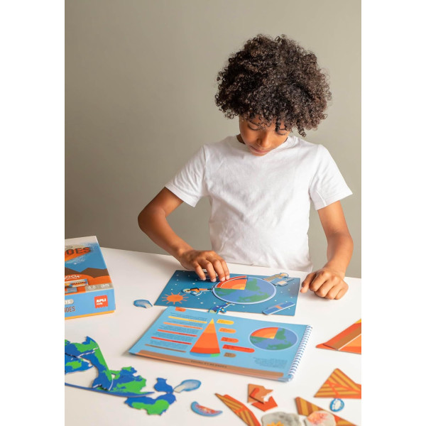 Jeu éducatif - Apprendre la terre et les volcans - 35 aimants + 1 livret - Dès 5 ans - Apli