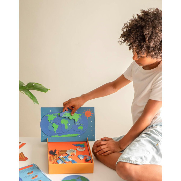 Jeu éducatif - Apprendre la terre et les volcans - 35 aimants + 1 livret - Dès 5 ans - Apli
