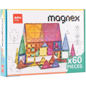 photo-Jeu de construction - Magnétique 3D - 60 pièces - Magnex - Apli - Dès 6 ans
