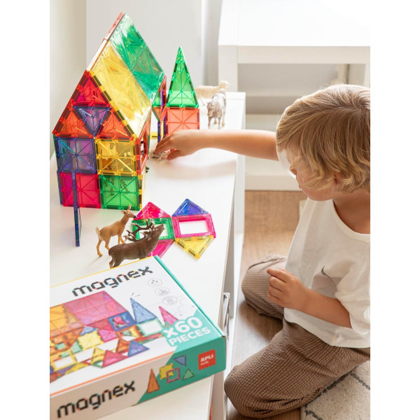 Jeu de construction - Magnétique 3D - 60 pièces - Magnex - Apli - Dès 6 ans