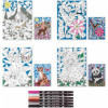 Coloriage à numéros - Coffret de 4 modèles + 6 feutres + fiches guide - Dès 5 ans - Apli