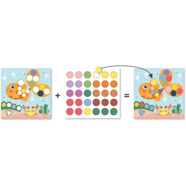 Coffret de gommettes - 8 fiches illustrées - Animaux de l'océan - Dès 3 ans - Apli