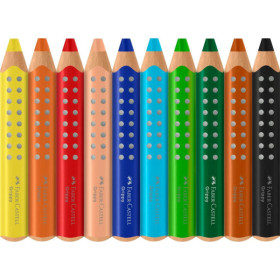 Crayons de couleur - Ergonomique - Mine XXL Jumbo - 10 couleurs - Faber-Castell