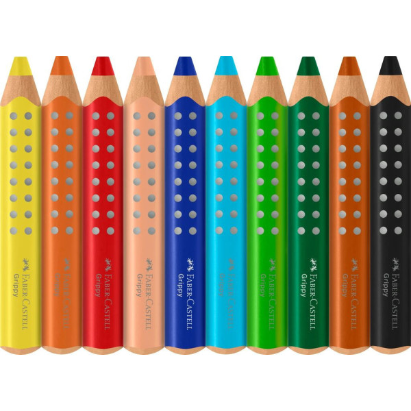 Crayons de couleur - Ergonomique - Mine XXL Jumbo - 10 couleurs - Faber-Castell
