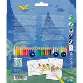 Crayons de couleur - Coloriage - Enfant - 18 couleurs + 6 métalliques - Ergonomique - Faber-Castell