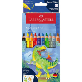 photo-Crayons de couleur - Coloriage - Enfant - 8 couleurs + 2 métalliques - Ergonomique - Faber-Castell