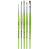 Pinceaux - Plat - Rond - Acrylique - Huile - Synthétique - Assortiment de 5 tailles + trousse - Da Vinci