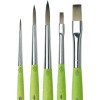 Pinceaux - Plat - Rond - Acrylique - Huile - Synthétique - Assortiment de 5 tailles + trousse - Da Vinci