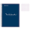 Cahier - A4 (21x29,7cm) - Petits carreaux - 80 pages - couverture en polypro bleu marine - à spirale - Notebook Miquelrius