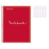 Cahier - A4 21x29,7(cm) - Petits carreaux - 80 pages - couverture en polypro rouge - à spirale - Notebook Miquelrius