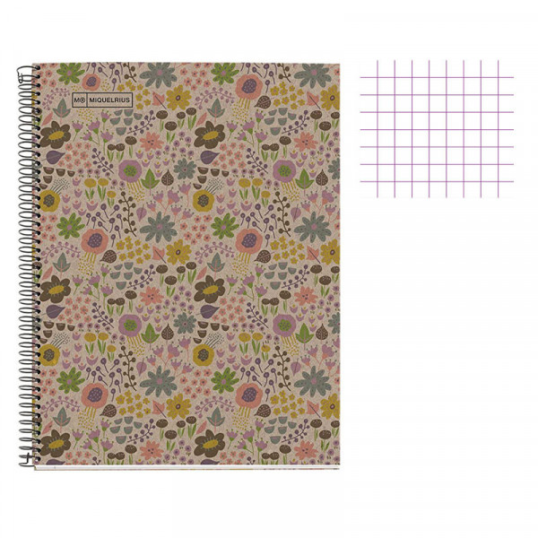 Cahier - A4 21x29,7(cm) - Petits carreaux - 80 pages - couverture en carton - à spirale - Miquelrius | Artmania