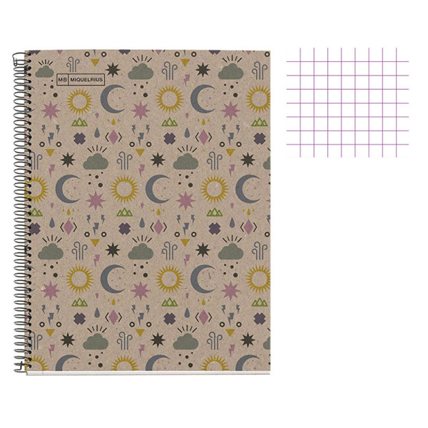 Cahier - A4 21x29,7(cm) - Petits carreaux - 80 pages - couverture en carton - à spirale - Miquelrius | Artmania