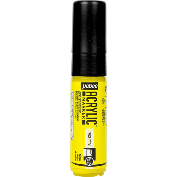 photo-Feutre - Marqueur - Acrylic Marker - Pébéo - Jaune - 5 à 15mm - Pointe large