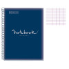 Cahier - A4 (21x29,7cm) - Grands carreaux - 80 pages - couverture en polypro bleu marine - à spirale - Notebook Miquelrius