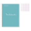 Cahier - A4 (21x29,7cm) - Grands carreaux - 80 pages - couverture en polypro bleu ciel - à spirale - Notebook Miquelrius