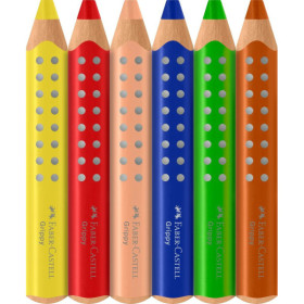 Crayons de couleur - Ergonomique - Mine XXL Jumbo - 6 couleurs - Faber-Castell