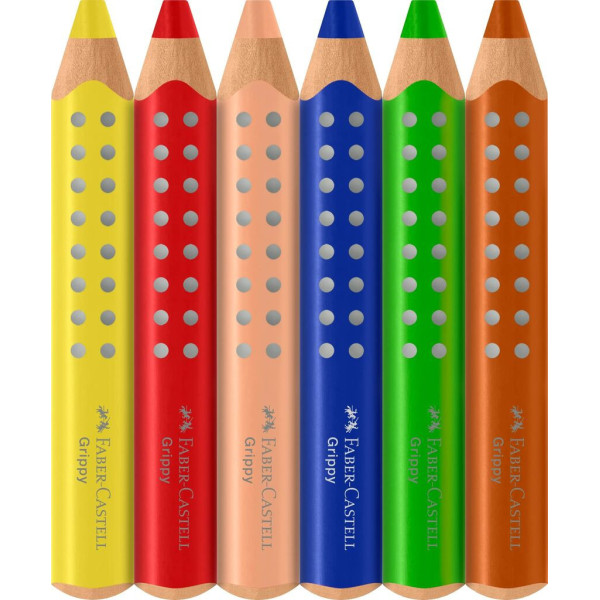 Crayons de couleur - Ergonomique - Mine XXL Jumbo - 6 couleurs - Faber-Castell