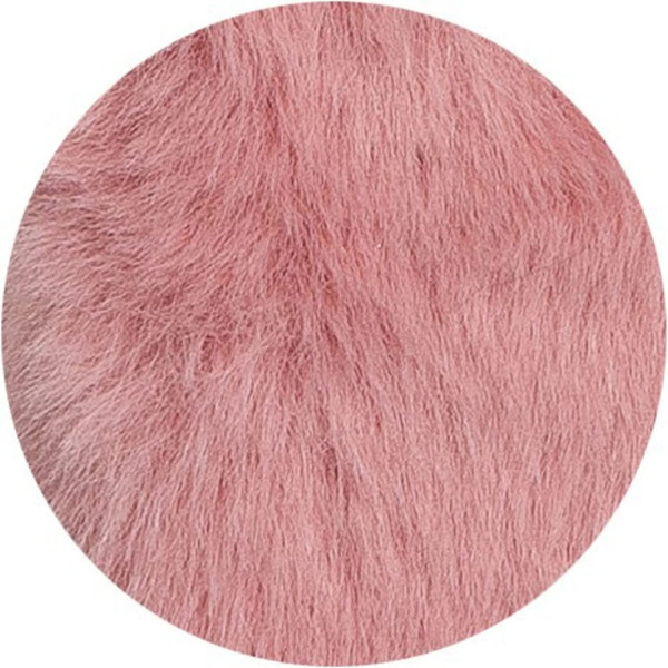 Trousse - Plate - Rectangulaire - Fourrure - Rose - 22 x 12 cm
