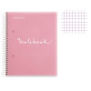 Cahier - A4 (21x29,7cm) - Petits carreaux - 120 pages - couverture en polypro rose - à spirale - Notebook Miquelrius