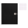 Cahier - A4 (21x29,7cm) - Petits carreaux - 160 pages - couverture en carton noir - à spirale - Miquelrius | Artmania