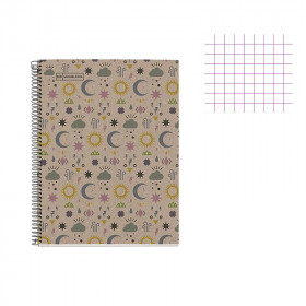 Cahier - A5 14,8x21(cm) - Petits carreaux - 80 pages - couverture en carton - à spirale - Miquelrius | Artmania