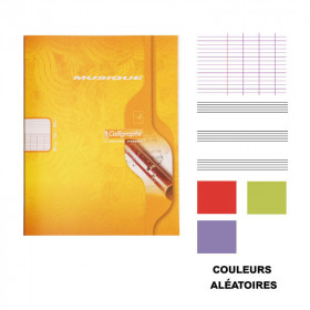 Cahier de musique - 17x22(cm) - Grands carreaux - 48 pages - couverture en carton - sans spirale - Clairefontaine - Calligraphe