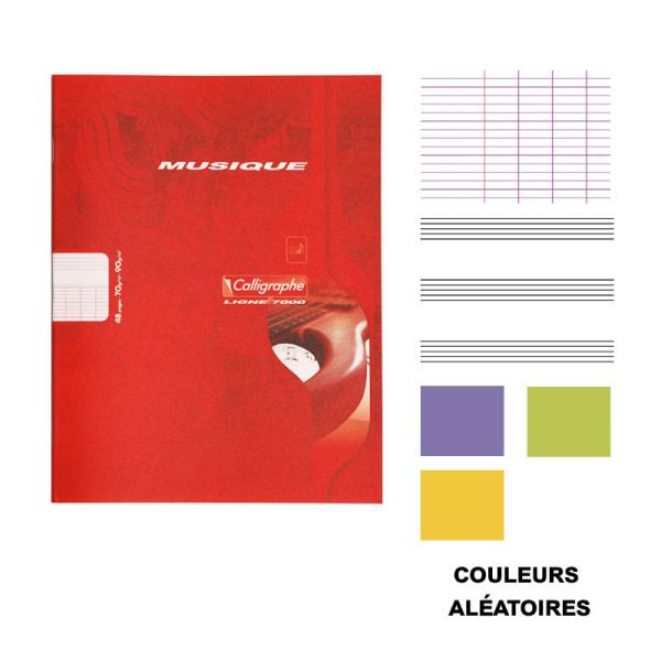 Cahier de musique - 17x22(cm) - Grands carreaux - 48 pages - couverture en carton - sans spirale - Clairefontaine - Calligraphe