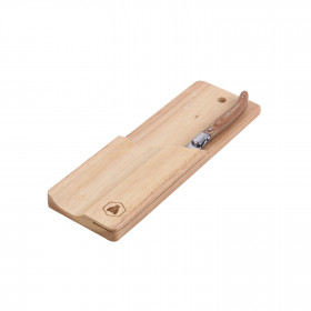 Couteau et planche à découper pour le saucisson - Laguiole - Bois Hévéa