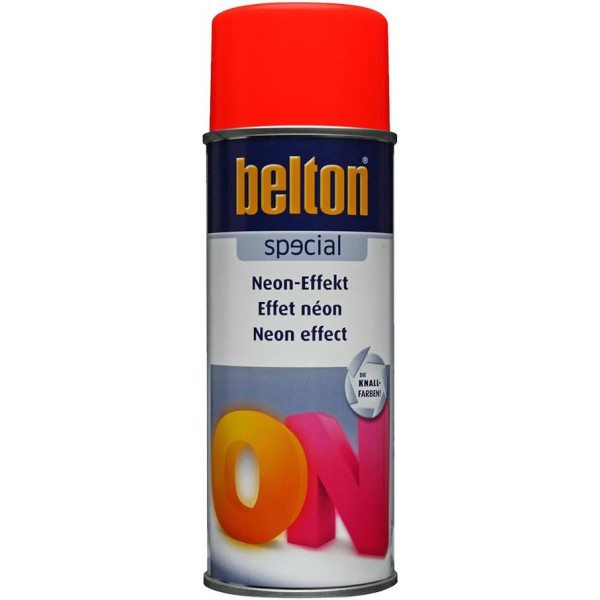 photo-Bombe de peinture - Effet néon - Rouge fluo - Tous supports - Belton Special - 400ml