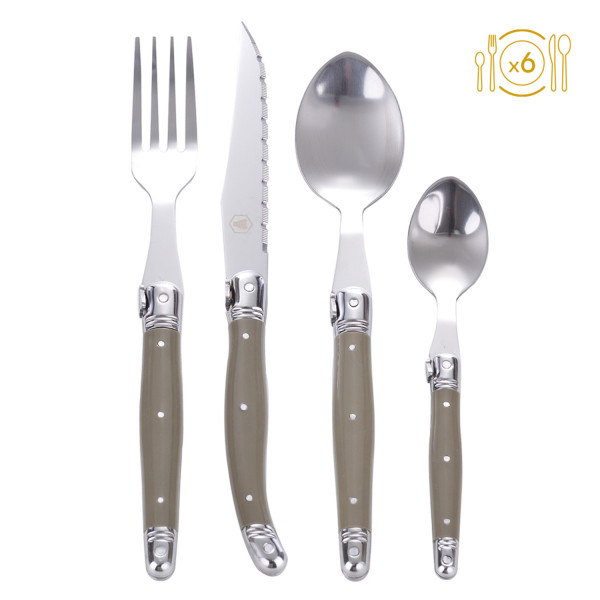Ménagère - Laguiole - 24 pièces - Couteaux - Cuillères - Fourchettes - Petites cuillères