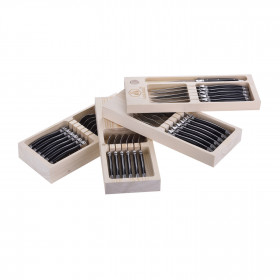 Ménagère - Laguiole - 24 pièces - Coffret de rangement en bois