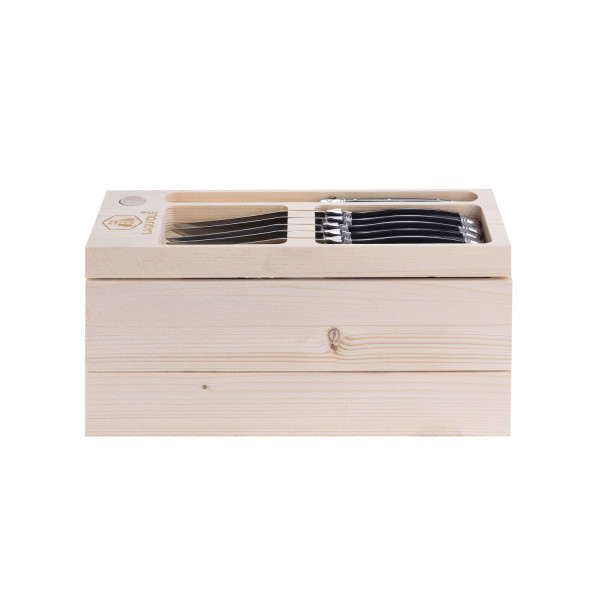 Ménagère - Laguiole - 24 pièces - Coffret de rangement en bois