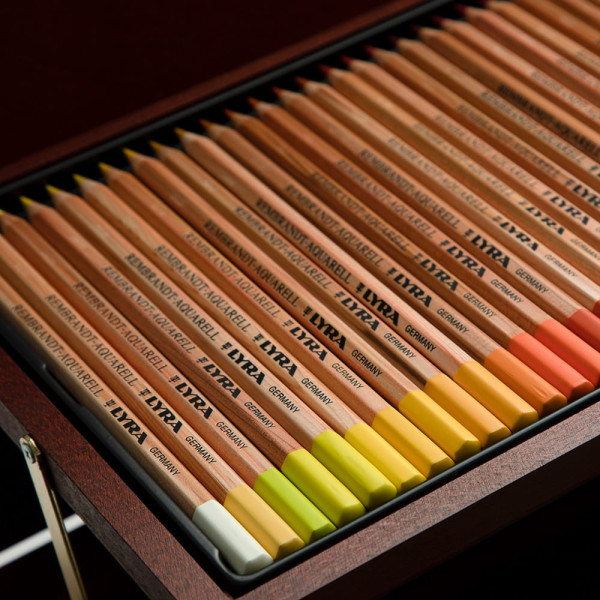 Crayons de couleur - Aquarelle - Haute qualité - 96 couleurs + accessoires - Coffret bois - Beaux-arts - Lyra
