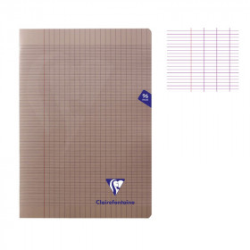 Cahier - A4 (21x29,7cm) - Grands carreaux - 96 pages - couverture en polypro - sans spirale - Clairefontaine - Mimesys