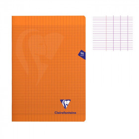 Cahier - A4 (21x29,7cm) - Grands carreaux - 96 pages - couverture en polypro - sans spirale - Clairefontaine - Mimesys