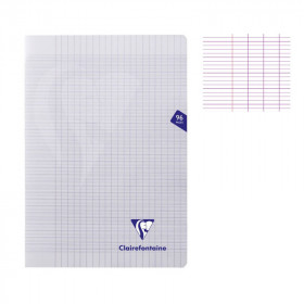 Cahier - A4 (21x29,7cm) - Grands carreaux - 96 pages - couverture en polypro - sans spirale - Clairefontaine - Mimesys