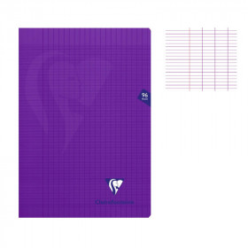 Cahier - A4 (21x29,7cm) - Grands carreaux - 96 pages - couverture en polypro - sans spirale - Clairefontaine - Mimesys