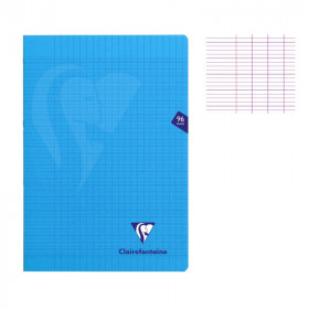 Cahier - A4 (21x29,7cm) - Grands carreaux - 96 pages - couverture en polypro - sans spirale - Clairefontaine - Mimesys