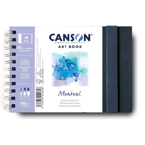 photo-Carnet - Aquarelle - A5 paysage - 48 pages - 300g - Grain fin - Blanc - Canson - Montval