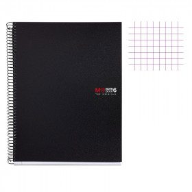 Cahier - A4 (21x29,7cm) - Petits carreaux - 150 pages - couverture en polypro noir - à spirale - Miquelrius | Artmania
