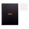 Cahier - A4 (21x29,7cm) - Petits carreaux - 160 pages - couverture en polypro noir - à spirale - Rhodia | Artmania