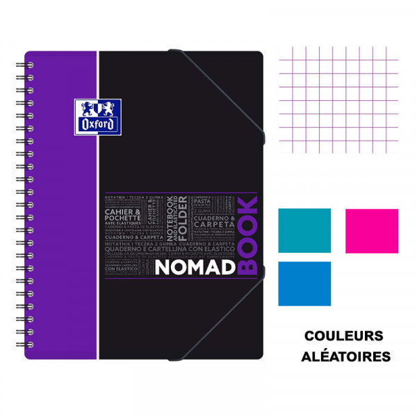 Cahier - A4 (21x29,7cm) - Petits carreaux - 160 pages - couverture en polypro - à spirale - Oxford - NomadBook