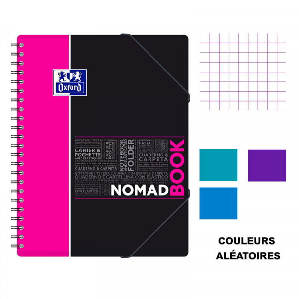 Cahier - A4 (21x29,7cm) - Petits carreaux - 160 pages - couverture en polypro - à spirale - Oxford - NomadBook