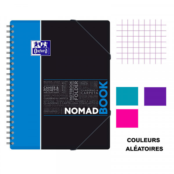 Cahier - A4 (21x29,7cm) - Petits carreaux - 160 pages - couverture en polypro - à spirale - Oxford - NomadBook