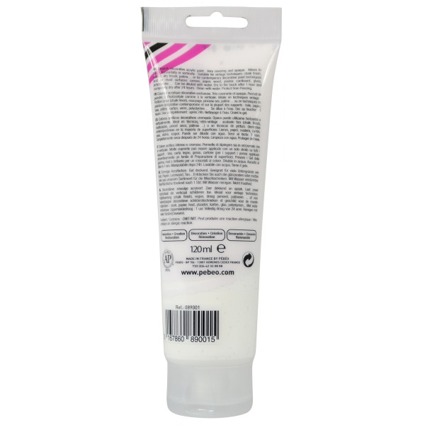 Peinture acrylique - Blanc nuage - Mat - 01 - Multi-supports - DécoCrème - Pébéo - 120ml