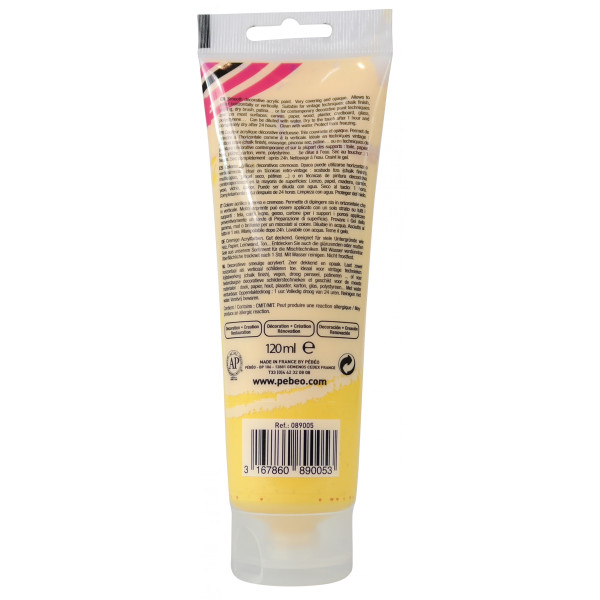 Peinture acrylique - Tournesol - Mat - 05 - Multi-supports - DécoCrème - Pébéo - 120ml
