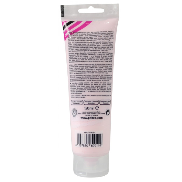 Peinture acrylique - Rosé fée - Mat - 11 - Multi-supports - DécoCrème - Pébéo - 120ml
