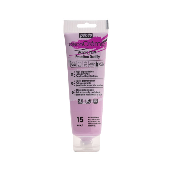 photo-Peinture acrylique - Bois de rose - Mat - 15 - Multi-supports - DécoCrème - Pébéo - 120ml